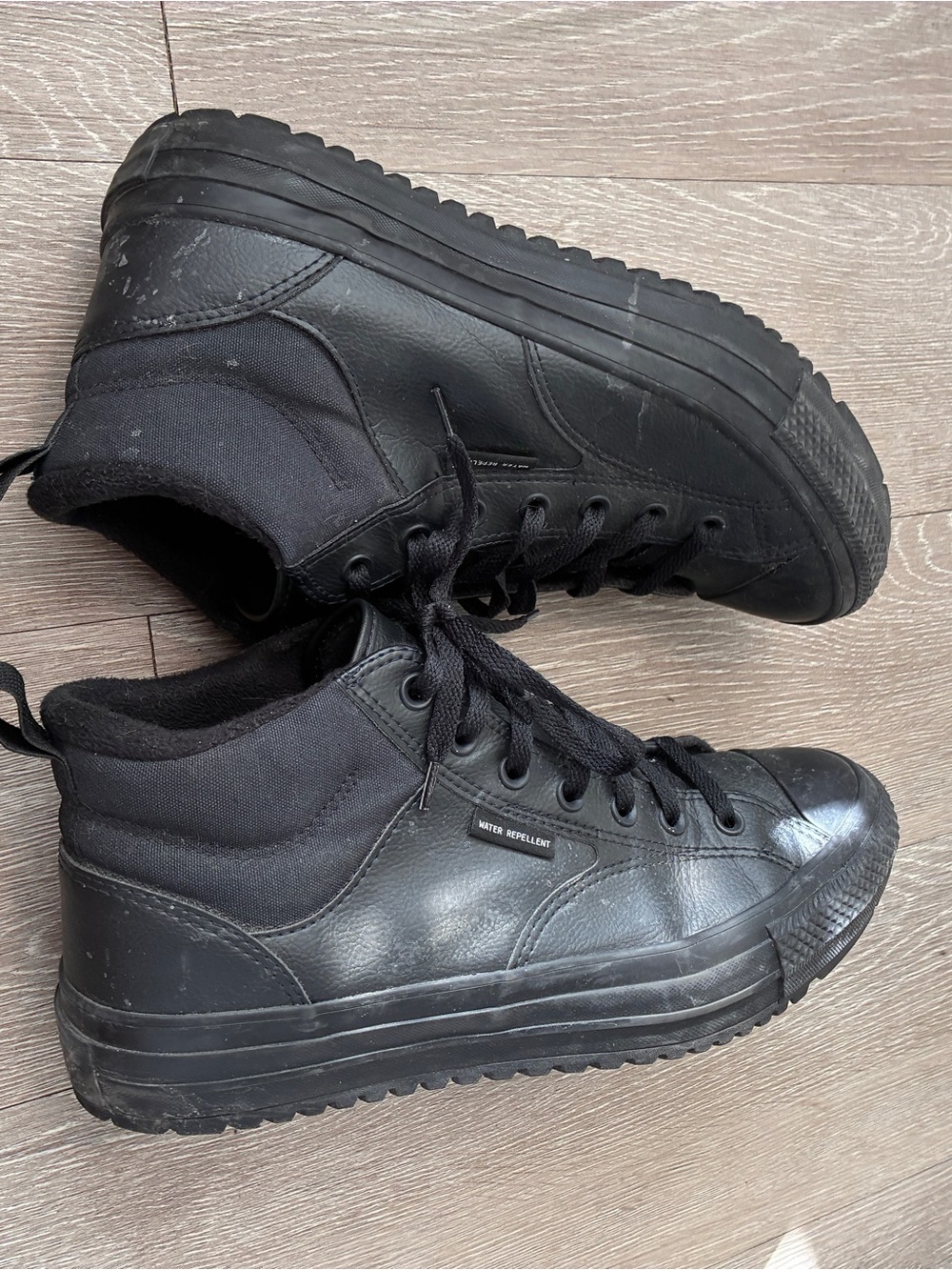 Converse Black High-Top Leather Sneakers - Picture 6 of 7